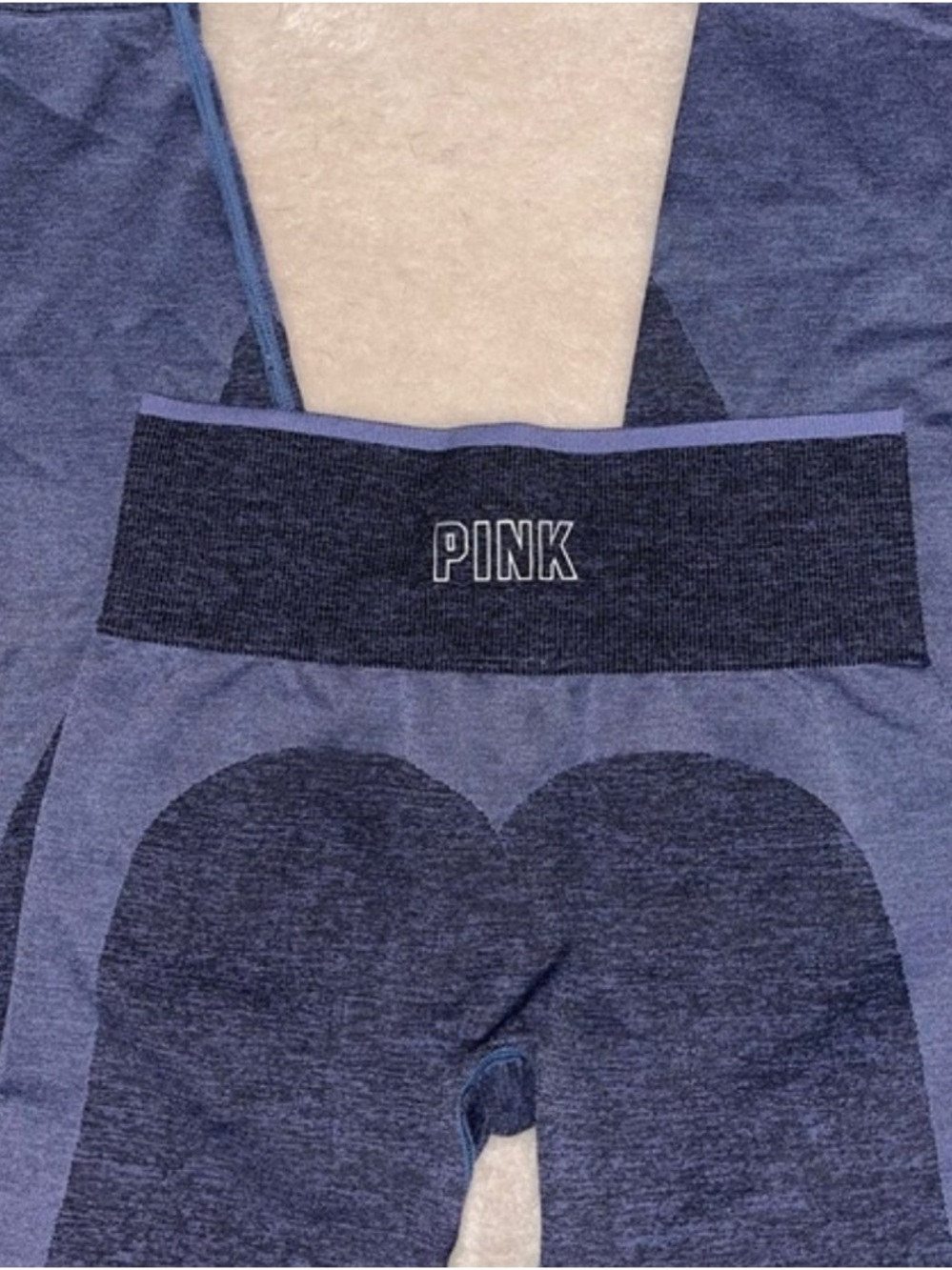 PINK Victoria's Secret Navy and Charcoal Colorblock Leggings